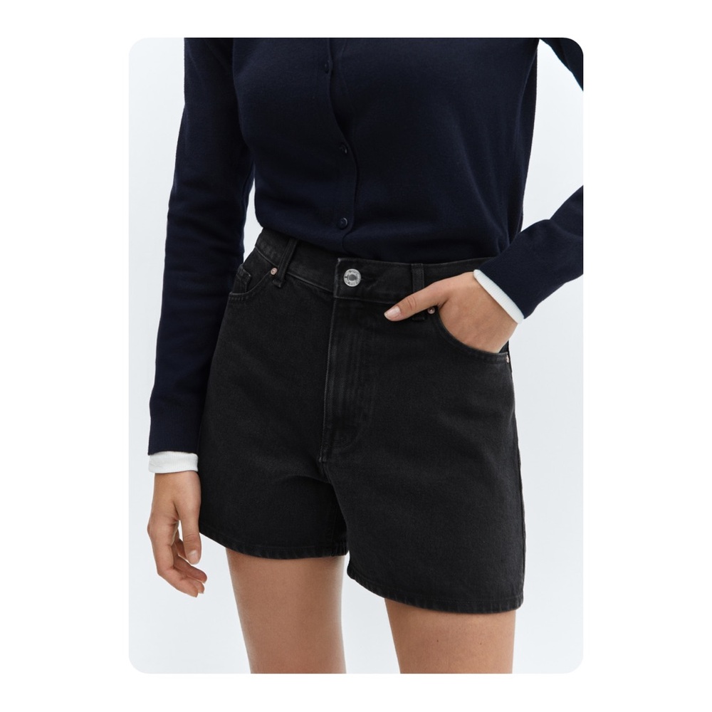 ★ NWT Mango High Rise Denim Shorts - Denim Dark Gray ★
